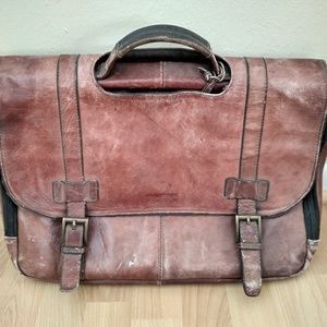 Kenneth Cole Reaction brown leather briefcase